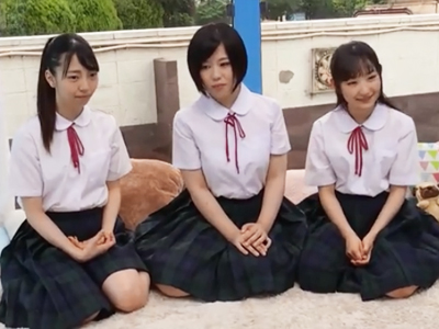 クラスでも人気者の美少女JKトリオを纏めてMM号に載せて順番にガチパコ