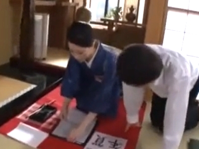 美しすぎる習字の師範を寝取って文字通りの「筆おろし」ハメｗ
